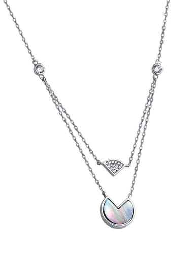 925 Sterling Silver With Shell Multi Strand Necklaces