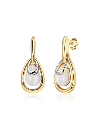 Temperament 18K Gold Water Drop Opal Drop Earrings