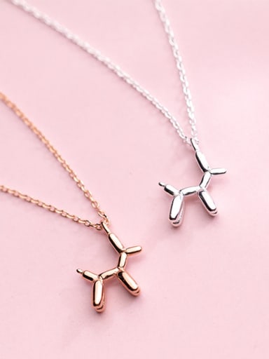 S925 Silver Necklace Pendant female wind personality dog pendant temperament cute little animal clavicle chain D4322