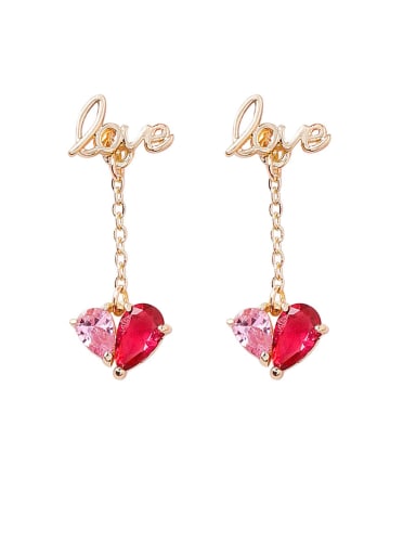 Alloy With Gold Plated Simplistic Heart Drop Earrings