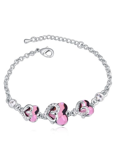 Simple Heart austrian Crystals Alloy Bracelet