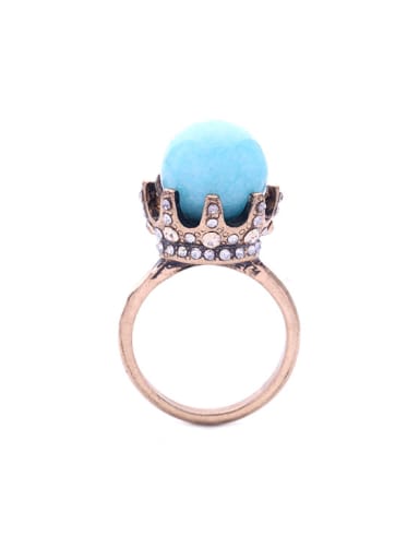 Synthetic Stone Lady Alloy Statement Ring