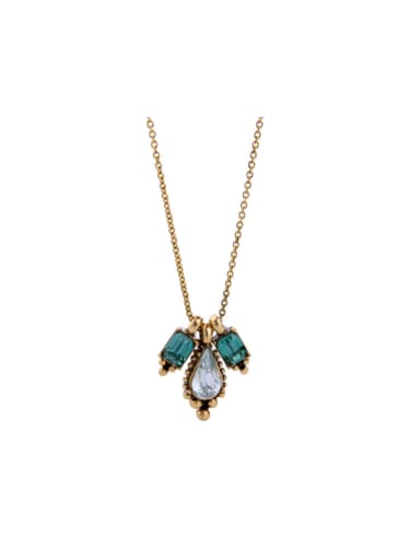 Water Drop Resin Stones Alloy Necklace