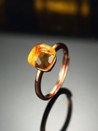 Simple Square Crystal Ring