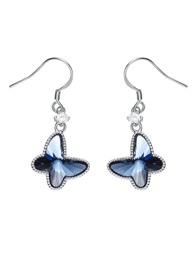 S925 Silver Blue Butterfly hook earring