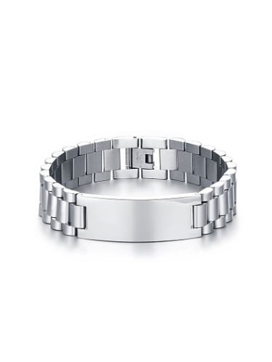 Fashionable Geometric Shaped High Polished Titanium Bracelet