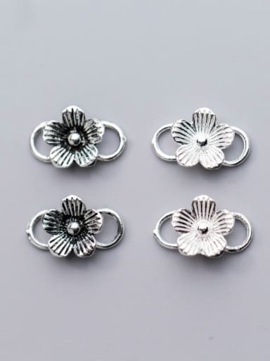 custom 925 Sterling Silver With Silver Plated Five petals&8 buckle Connectors