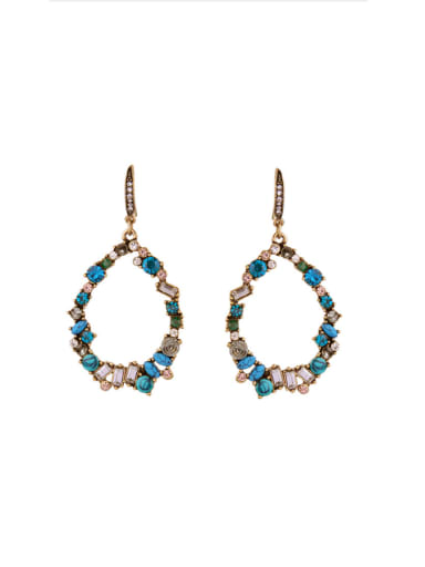 Alloy Gold Plated Rhinestones drop earring