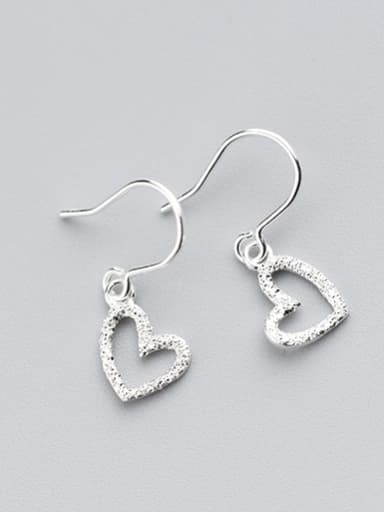 Elegant Heart Shaped Rhinestones S925 Silver Drop Earrings