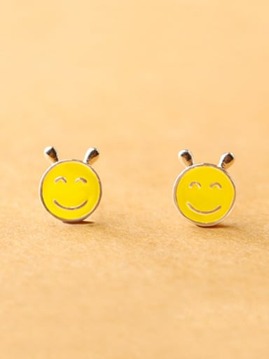 Yellow Smiling Face stud Earring
