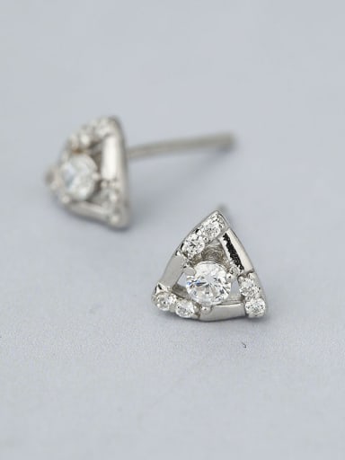 Women Triangle-shaped Zircon Stud Earrings