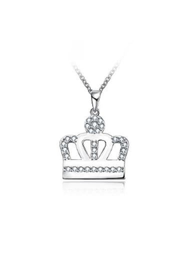 Women Exquisite Crown Shaped Rhinestones Necklace