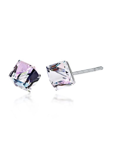 Simple Cubic Austria Crystal Stud Earrings