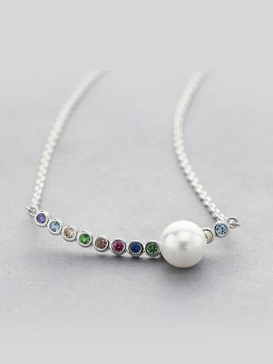 Colorful Zircon Pearl Necklace