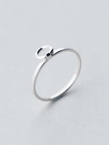 Simply Style Round Shaped S925 Silver Ring