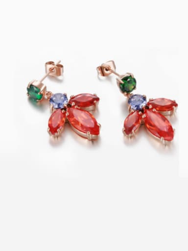 European And American Luxury Baroque Crystal Titanium Steel Chandelier earring