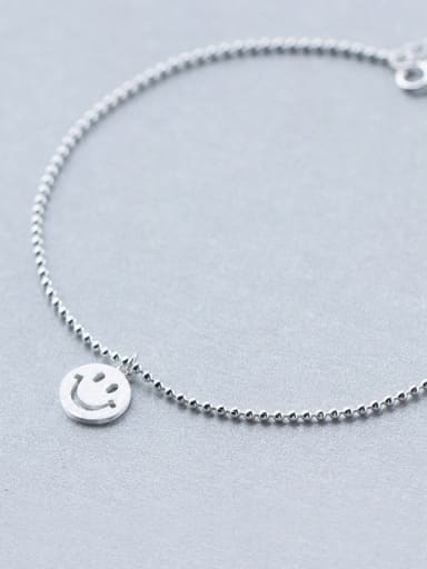 925 Sterling Silver With Platinum Plated Fashion smile Anklets