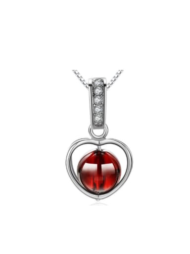 Valentine's Day Gift Heart Red Crystal Pendant