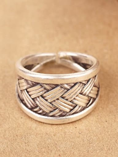 Punk Woven Silver Handmade Ring