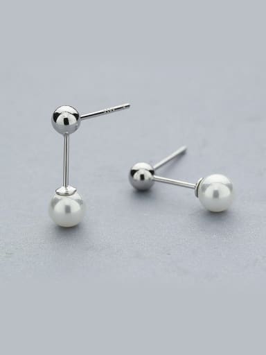 Temperament Round Shaped Pearl stud Earring