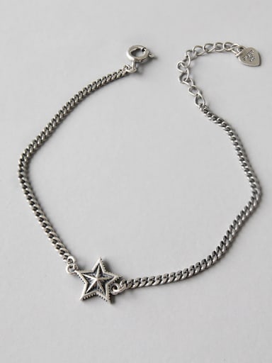 Sterling silver retro stars bracelet