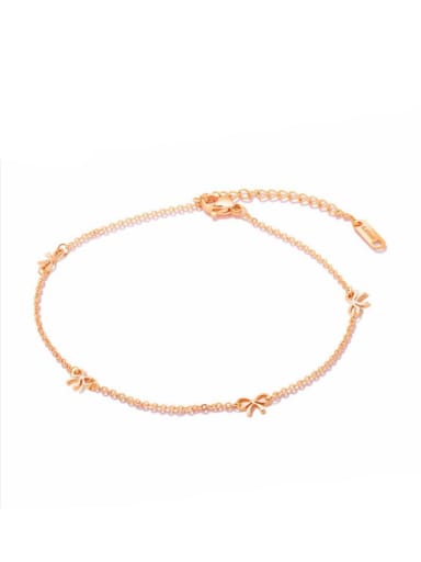 Stainless Steel With Rose Gold Plated Cute Bowknot Anklets