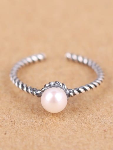 Freshwater Pearl Twisted Opening Ring