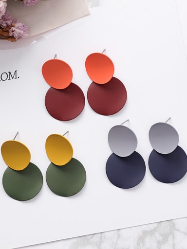 Alloy With Geometric concave-convex Disc Earrings Stud Earrings