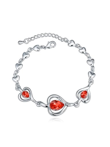 Exquisite Water Drop austrian Crystals  Heart Alloy Bracelet