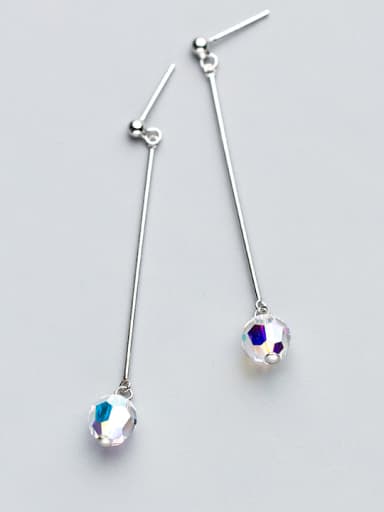 Exquisite Multi-color Round Shaped Crystal Drop Earrings