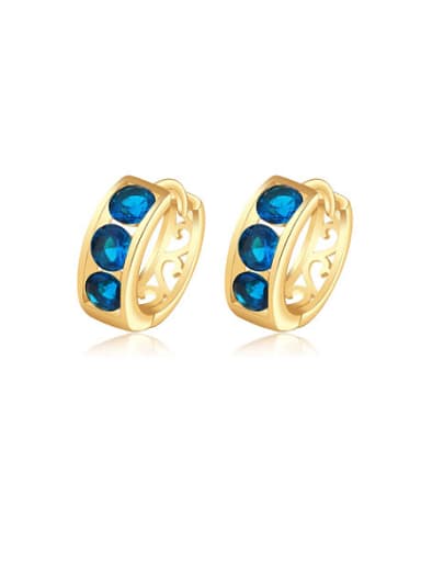 Copper Alloy 24K Gold Plated Fashion Small Zircon Clip clip on earring