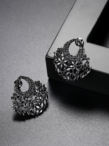 European and American fashion fan AAA zircon party Earrings Gift