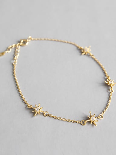 925 Sterling Silver With 18k Gold Plated Fashion Flower Bracelets