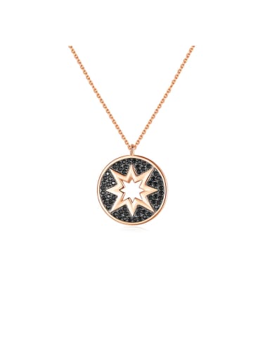 Copper With Rose Gold Plated Simplistic Hollow Star Necklaces