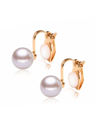 Stainless Steel With Gold Plated Fashion Round Stud Earrings