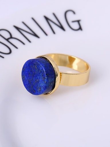 Elegant Blue Round Shaped Gemstone Ring