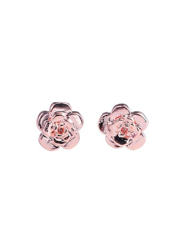 Copper Alloy Rose Gold Plated Ethnic style Flower stud Earring