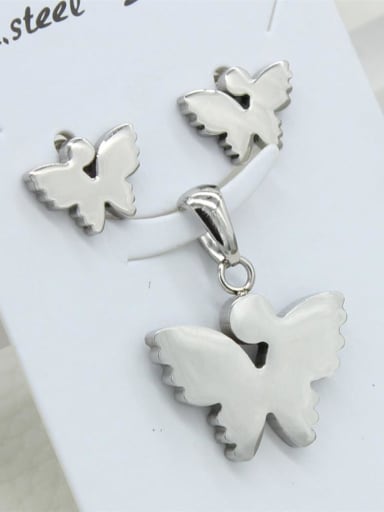 Butterfly Stud Earrings Pendant Set