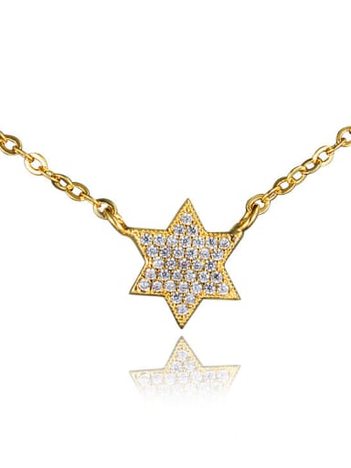Couples All-match 18K Gold Plated Star Shaped Zircon Necklace