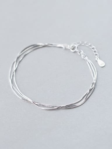 S925 silver simple multi layer jadoku  bracelet