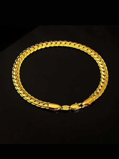 18K Gold Plated Fashion Flat Bracelet