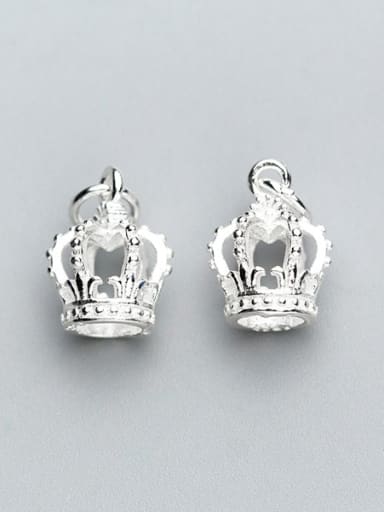 925 Sterling Silver With Silver Plated Cute Crown Charms