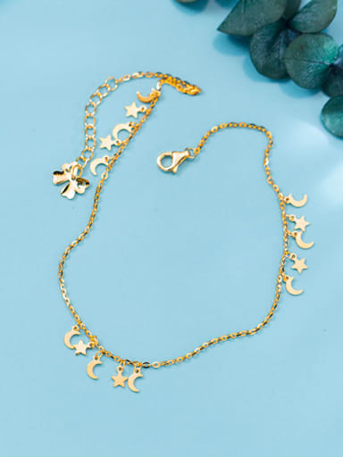 Elegant Gold Plated Moon Shaped S925 Silver Foot Jewelry