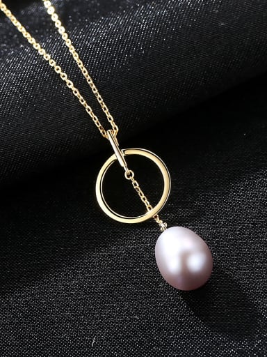 Sterling Silver Natural Pearl Necklace with three colors optional