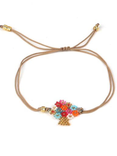 Colorful Flower Accessories Woven Rope Bracelet