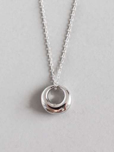 Sterling Silver Fashion Minimalist Round Short Necklace
