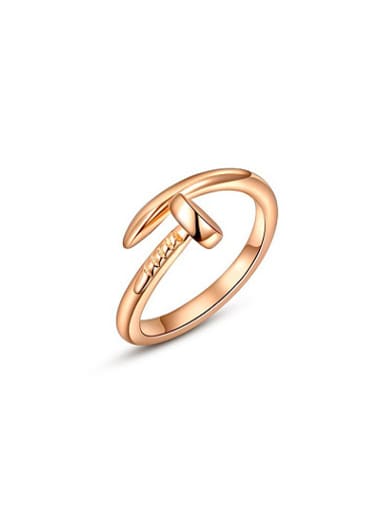 Personality Rose Gold Plated Nail Shaped Ring