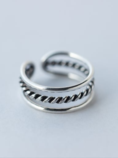 S925 silver multi twist opening Stacking Ring