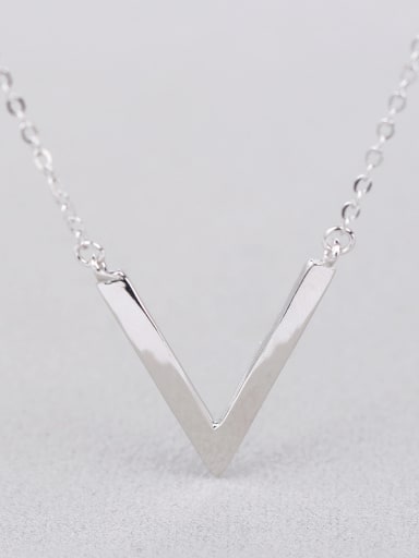 Simple V-shaped Silver Women Necklace
