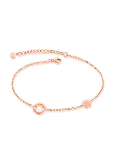 Simple Rose Gold Plated Women Titanium Anklet